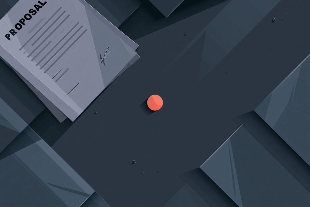 Geometric collage of a fully-approved corporate project dying in the grey zone from a silent veto, illustrating withheld informal alignment in office politics.